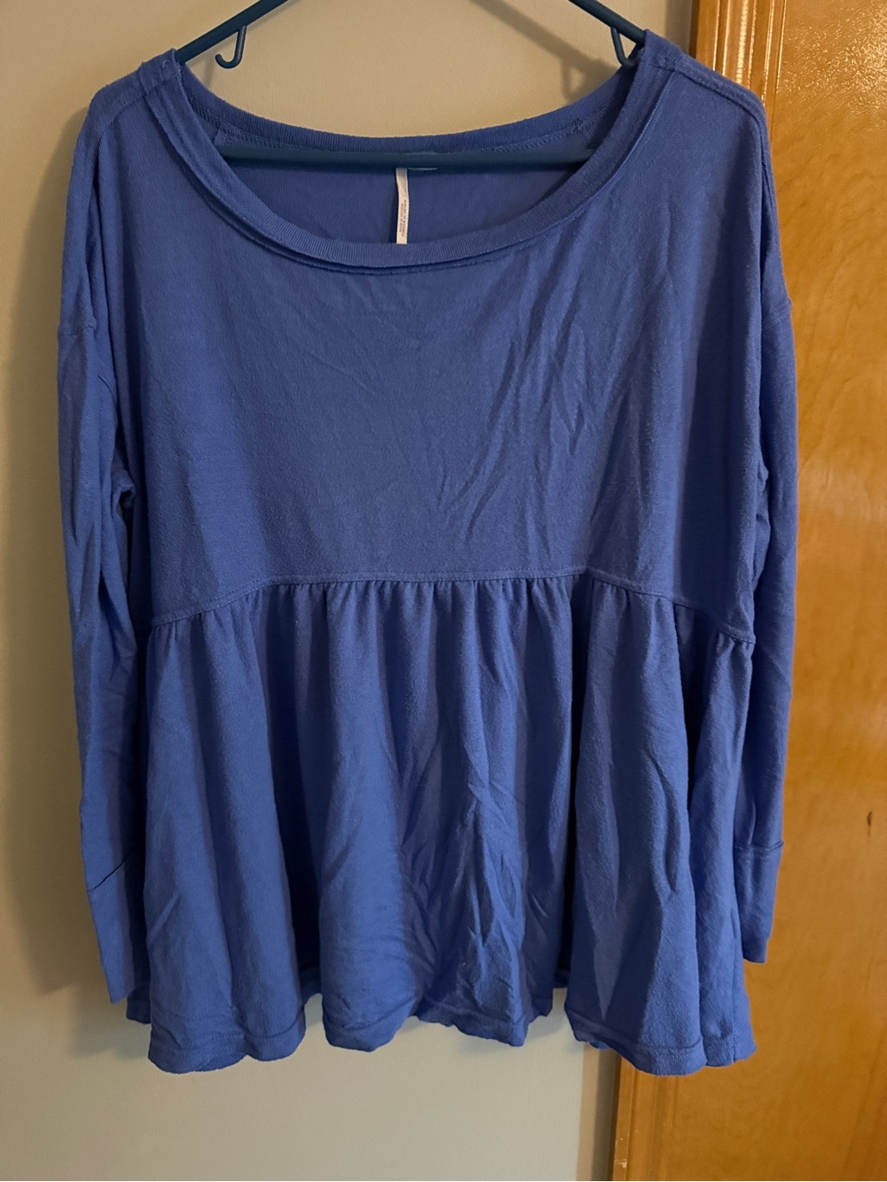 Free People Blue Long-Sleeve Peplum Tunic